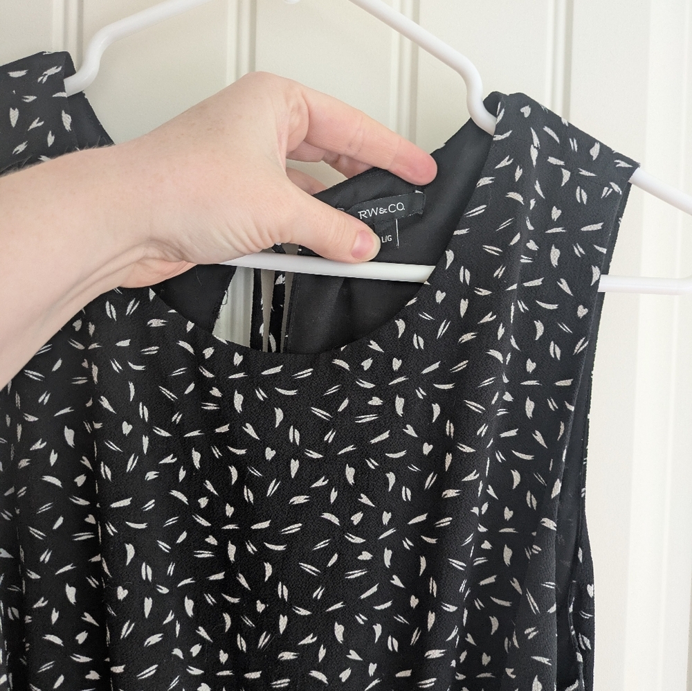Elegant Black and White Patterned Jumpsuit